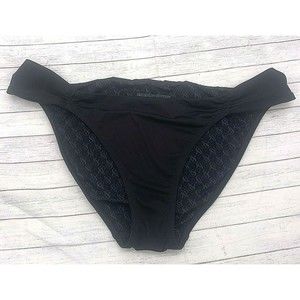 Victorias Secret Womens Size Medium M Bikini Bottoms Black Logo Inside